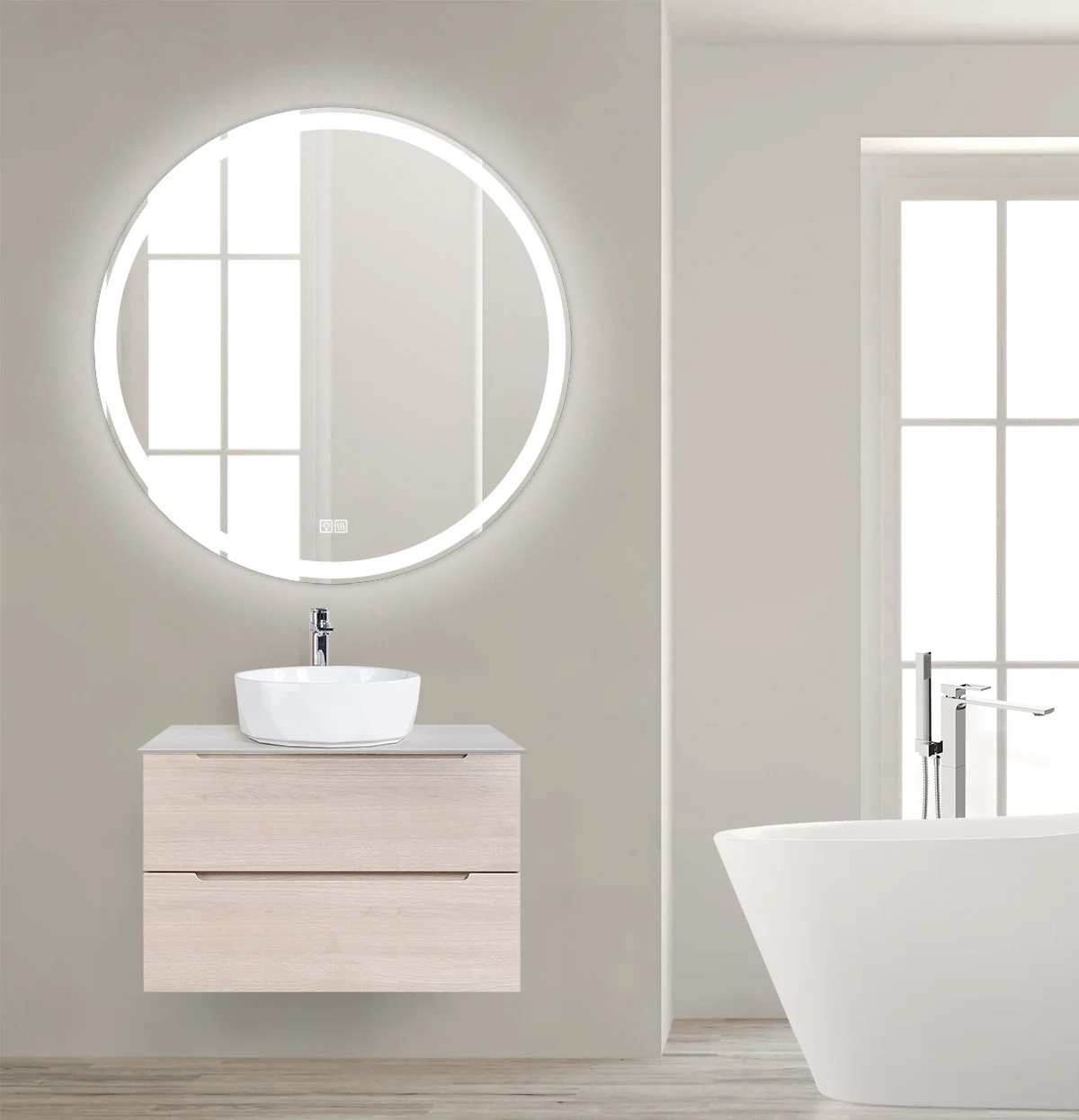 Приобрести belbagno зеркало 80 см spc-rng-800-led-tch-warm