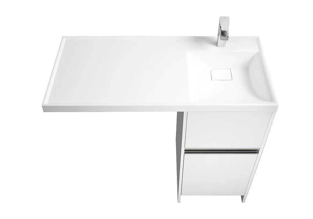 Приобрести тумба напольная с раковиной-столешницей акватон лондри 105 см 1a236001lh010;1a72223klh010, белый