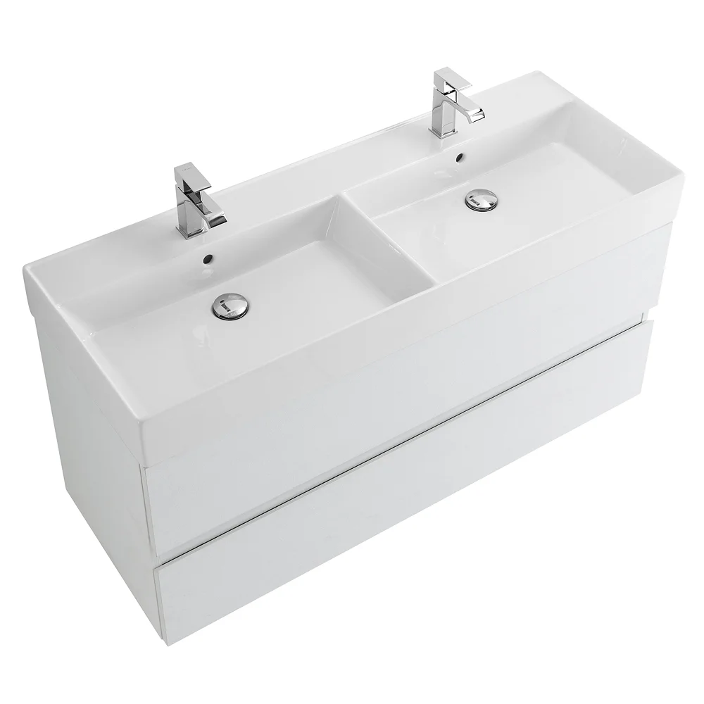 Приобрести cezares тумба подвесная с раковиной molveno 46 120 см bianco ghiaccio, белая molveno 46-120-2c-so-2-bg