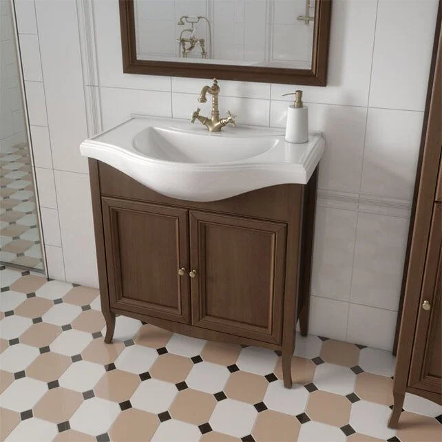 Приобрести caprigo тумба с раковиной lion 80 см, темное дерево, экошпон 38311 2