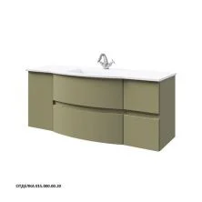 Caprigo Тумба с раковиной INTEGRA 130 см, правая, зеленая, эмаль