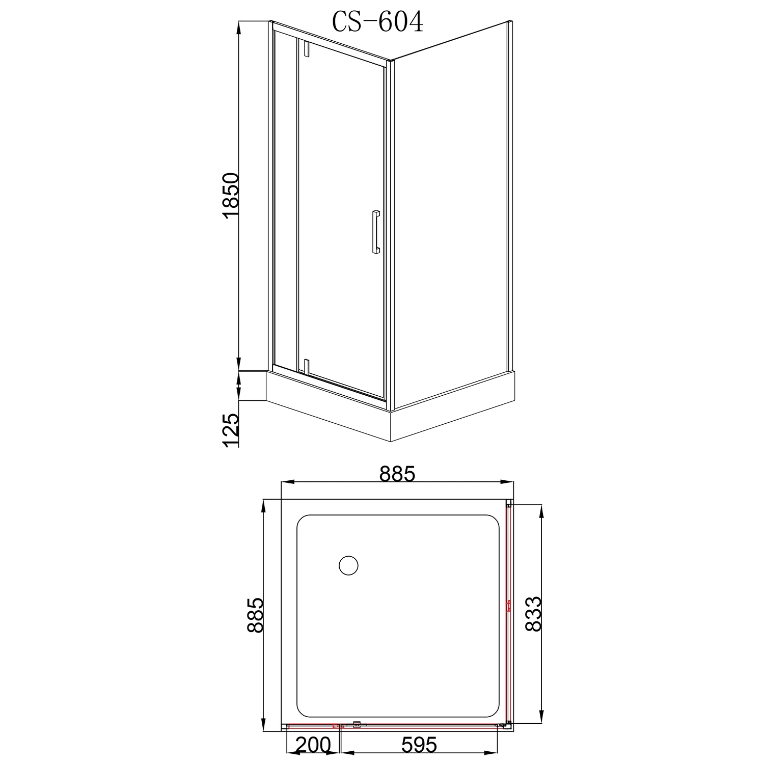 Приобрести loranto душевое ограждение 90х90х200 r/l c низким поддоном 13см, прозрачное закаленное стекло 6мм, профиль хром (cs-604c 90)