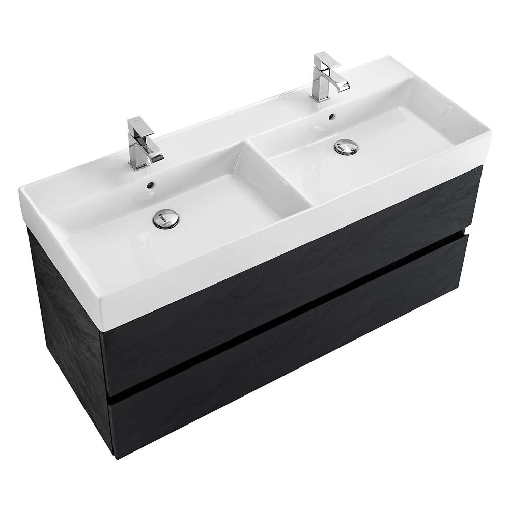 Приобрести cezares тумба подвесная с раковиной molveno 46 120 см nero, черная molveno 46-120-2c-so-2-nc