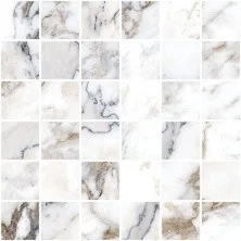 Декор мазайка Vitra Marble-X Бреча Карара 30х30см, белый