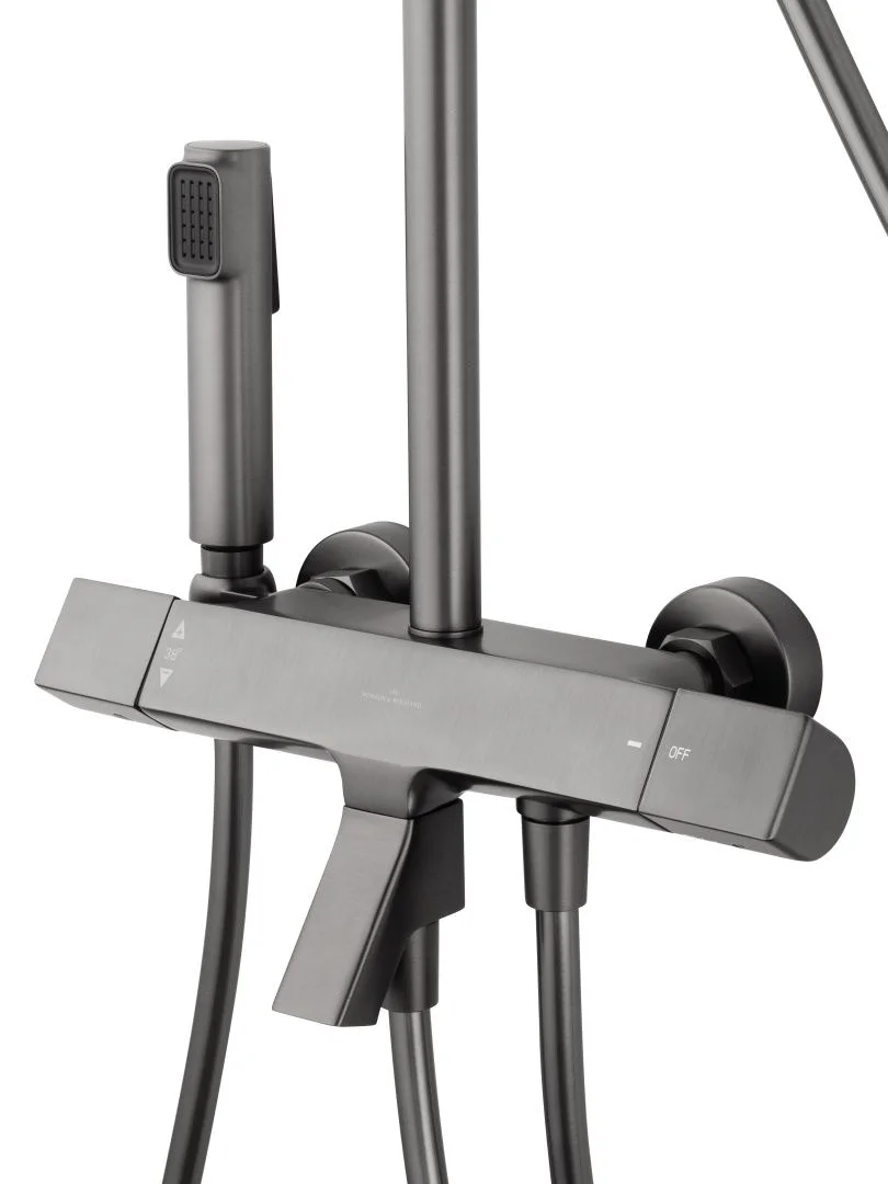 Приобрести душевая система с термостатом wonzon & woghand the one, темный графит (ww-b3094-bgg)