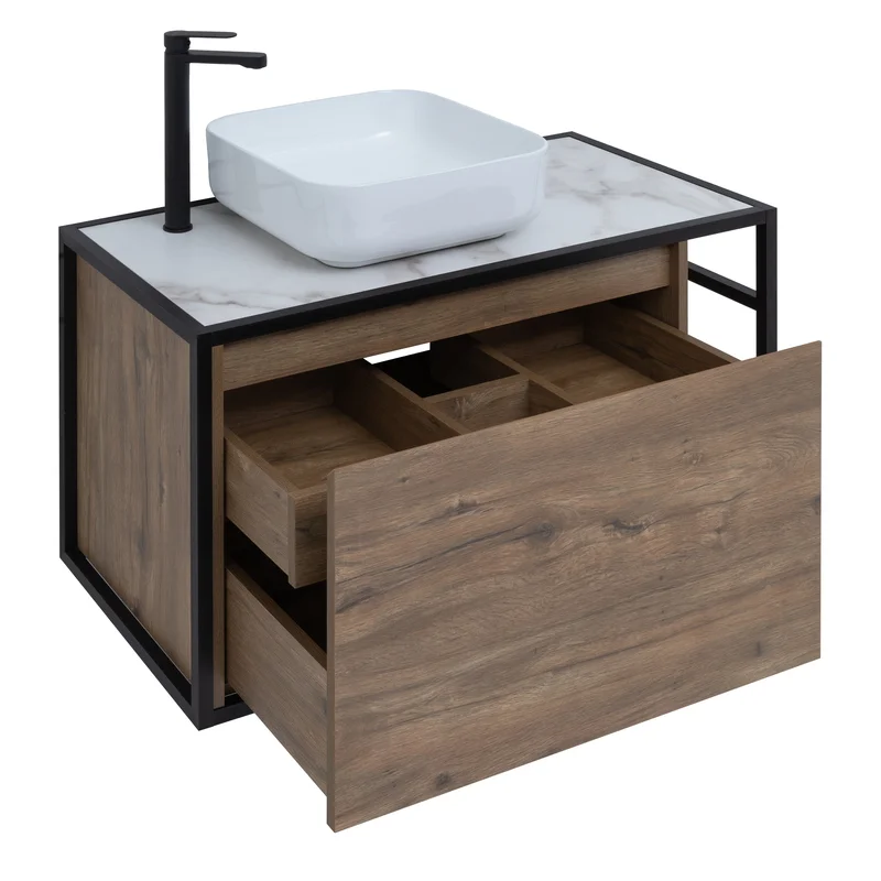 Приобрести aquanet тумба со столешницей nova lite loft 90 см, l дуб рустикальный