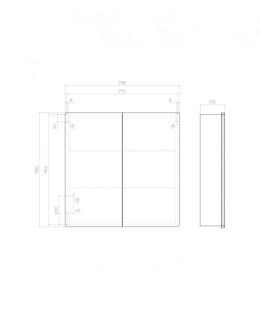 Приобрести vigo зеркало-шкаф geometry 80 см, сенсорное включение подсветки, белое zsh.geo.80.el