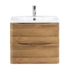 BelBagno Тумба с раковиной ACQUA 60 см, подвесная Rovere Rustico, белая раковина