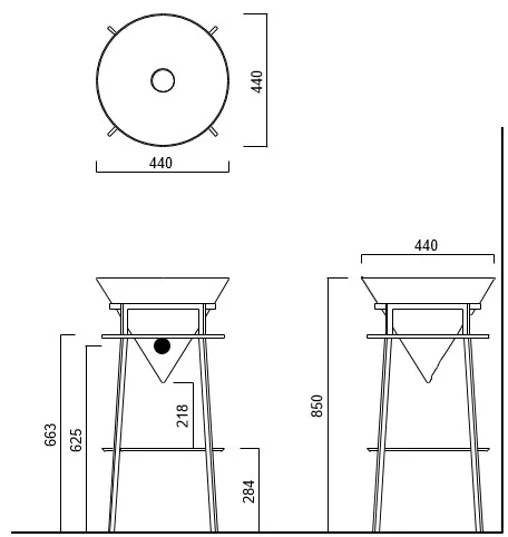Приобрести стойка с раковиной kerama marazzi , cono 44 см, цвет: черный матовый,