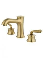 Смеситель для раковины на 3 отверстия WONZON & WOGHAND STEAM, Брашированное золото (WW-88159008-BG)