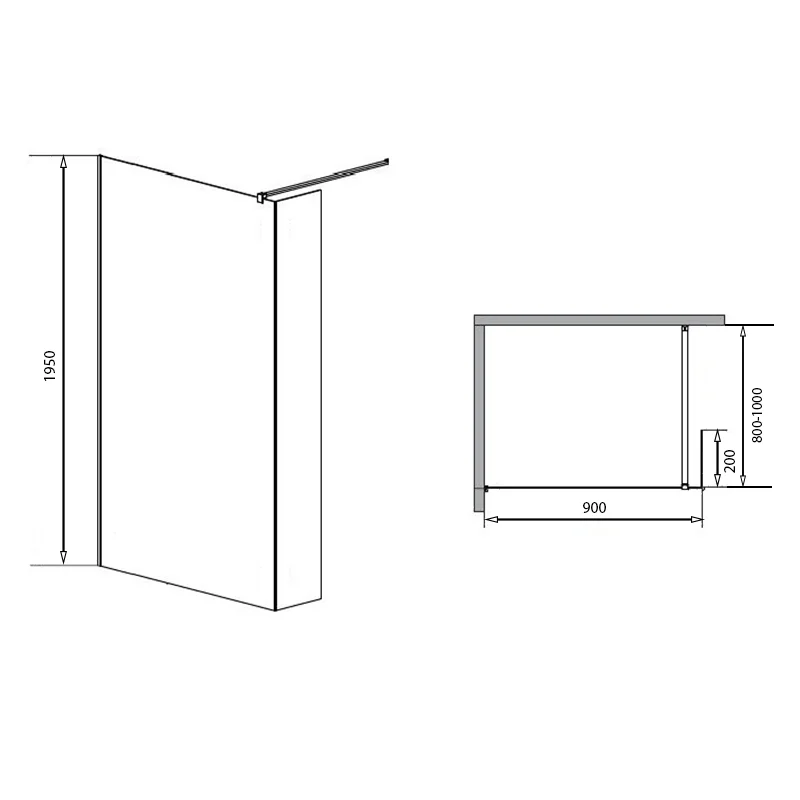 Приобрести loranto душевая перегородка 900x1950 walk-in. доп.створка 20см. регулируемый кронштейн 80-100 прозрачное стекло 6 мм. профиль хром (cs-l801 90)