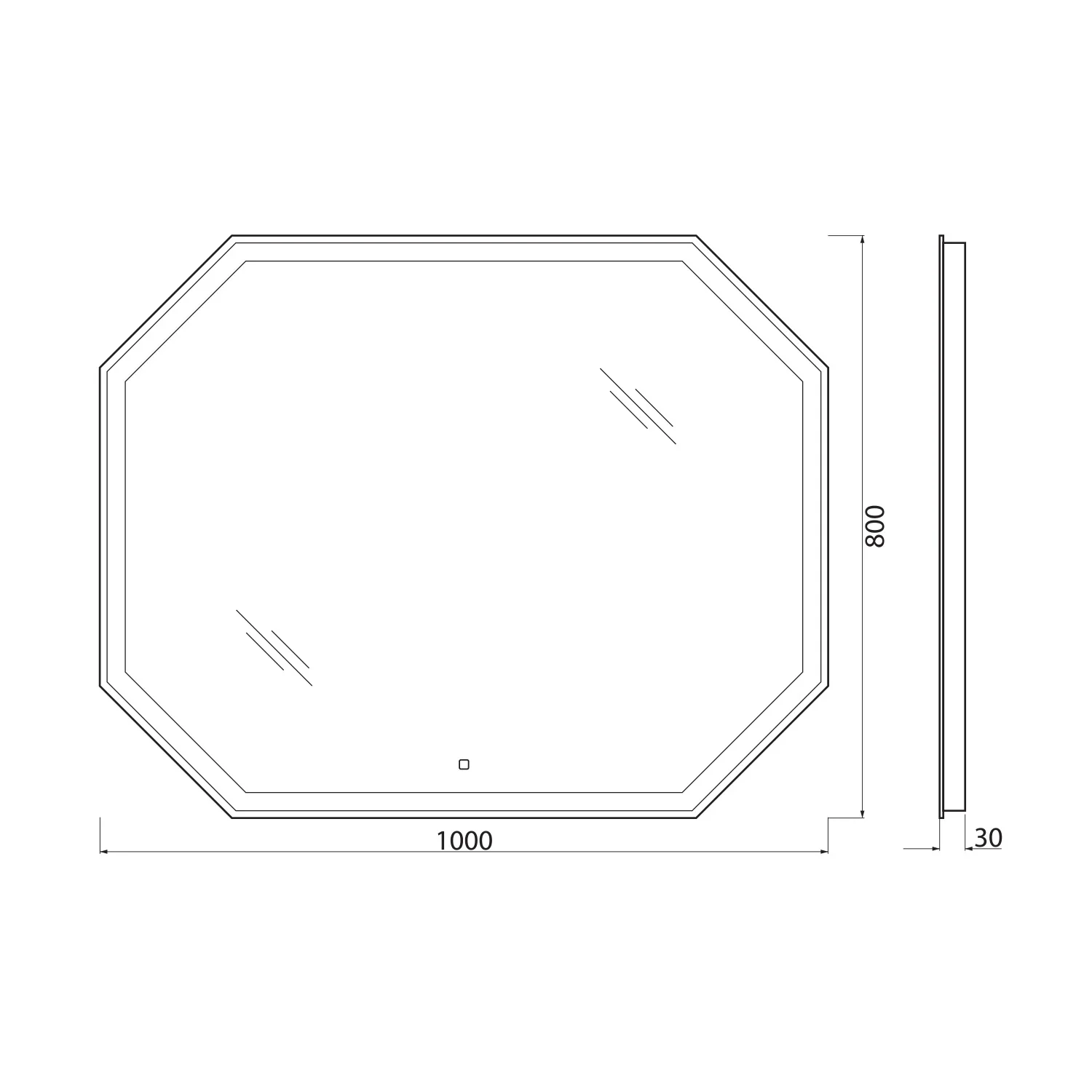 Приобрести belbagno зеркало 100х80 см spc-ott-1000-800-led-tch