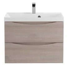 Тумба подвесная с раковиной BelBagno MARINO-600-2C-SO-RG-P 60 см, Rovere Grigio