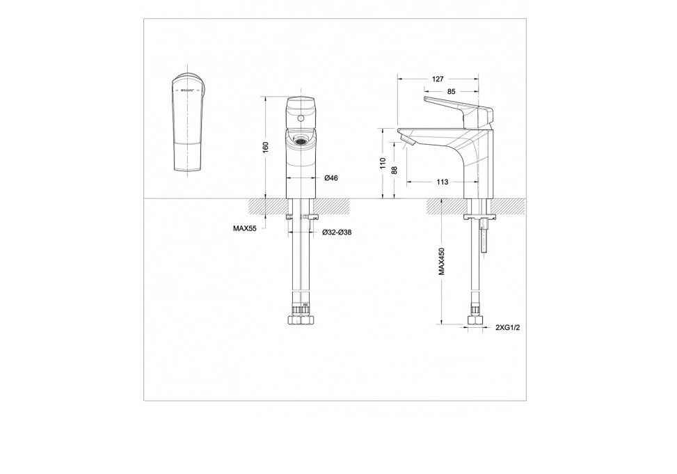 Приобрести смеситель для раковины bravat real f1121179cp