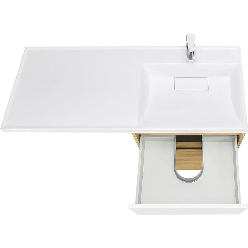 Приобрести тумба напольная с раковиной-столешницей акватон лондри 120 r/l, дуб сантана