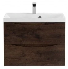 Тумба подвесная с раковиной BelBagno MARINO-700-2C-SO-RW-P 70 см, Rovere Moro