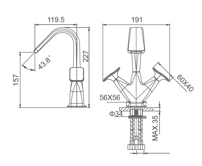 Приобрести смеситель для раковины высокий wonzon & woghand shakespeare, хром (ww-651103-cr)