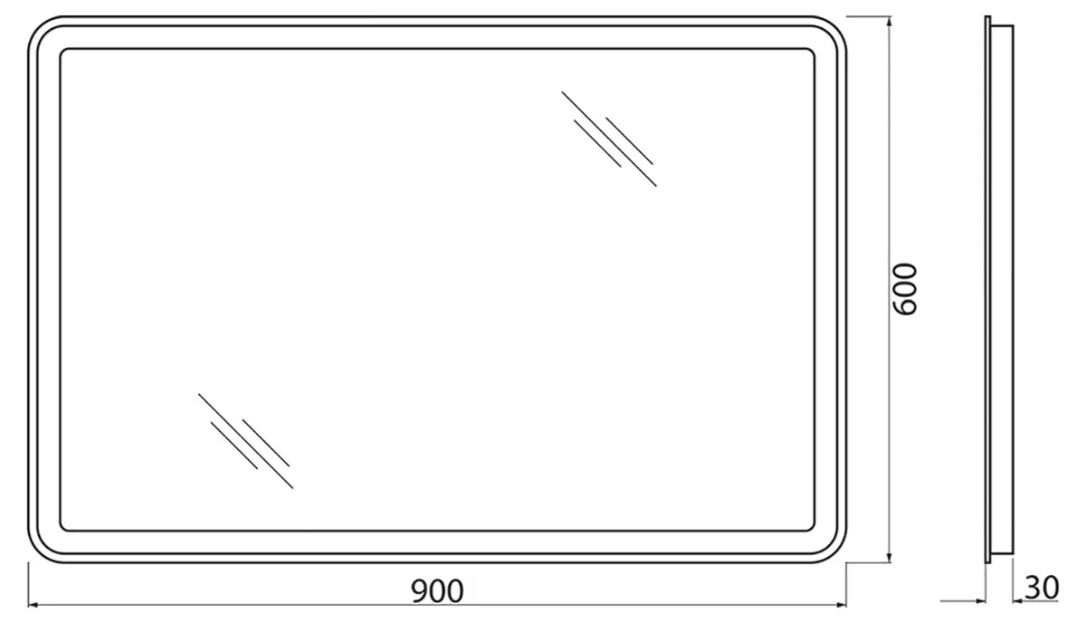 Приобрести belbagno зеркало 90х60 см spc-mar-900-600-led-btn