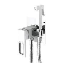 GERHANS Смеситель с гигиеническим душем K27, белый\хром K15227W