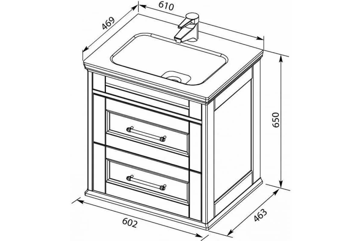 Приобрести aquanet тумба с раковиной бостон м 60 см, белая