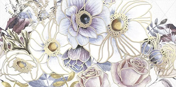 Приобрести декор настенный alma ceramica lima цветы тип 1