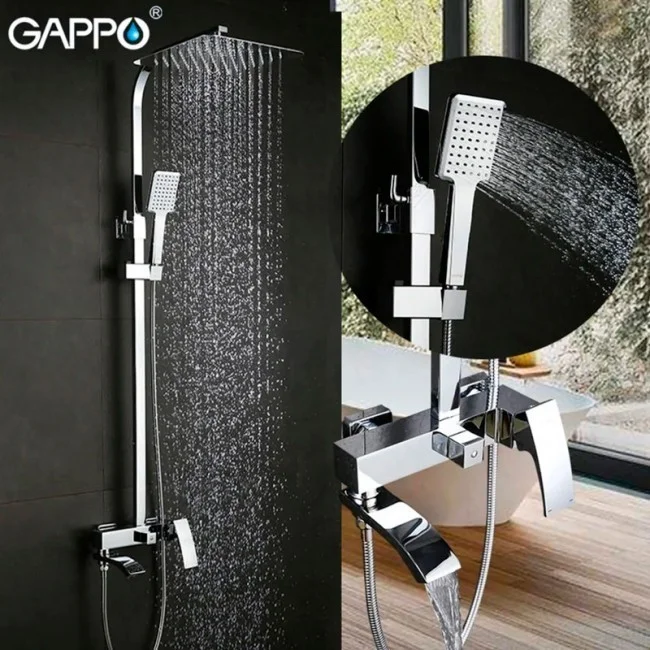 Приобрести gappo душевая система g2407-11 с изливом, хром 16631