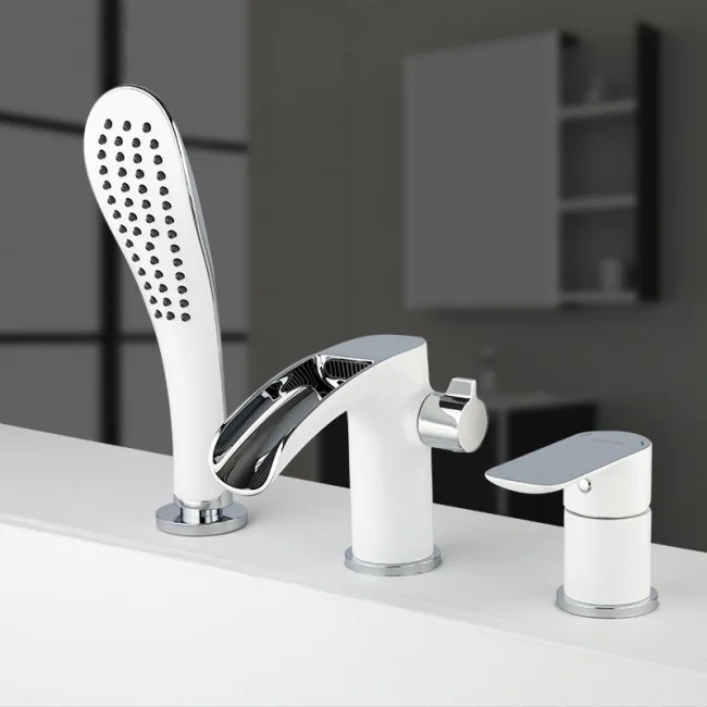 Приобрести gappo смеситель на борт ванны g1148-8, 3 отверстия, белый\хром 93468