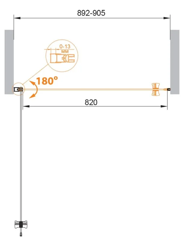 Приобрести cezares дверь душевая eco 90x190см eco-o-b-1-90-c-cr