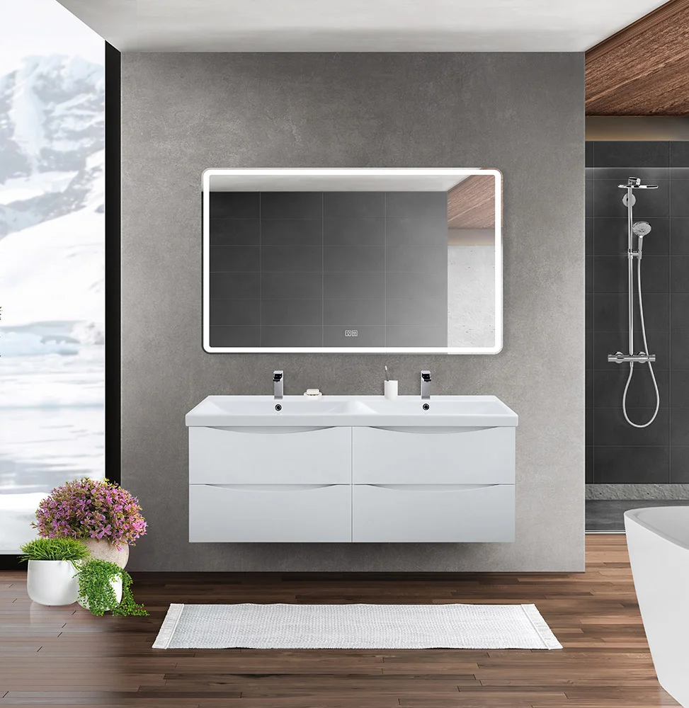 Приобрести belbagno тумба с раковиной marino-cer 120 см, подвесная с ящиками bianco opaco, белая раковина