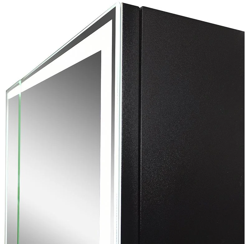 Приобрести continent зеркало шкаф с подсветкой mirror box black 80х80 см, сенсорный включатель, черное