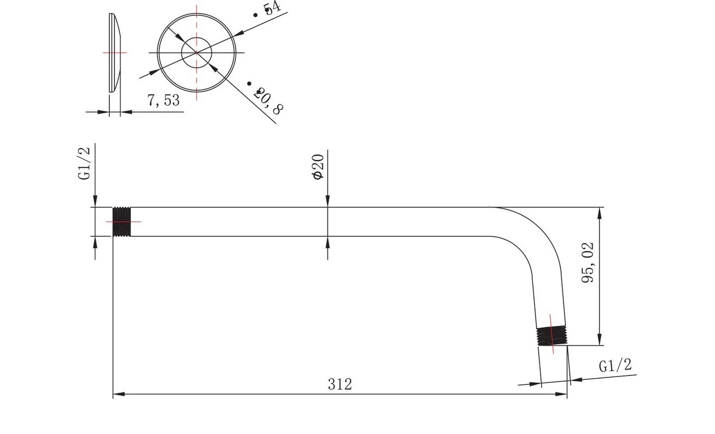 Приобрести lemark кронштейн верхнего душа, хром lm8029c