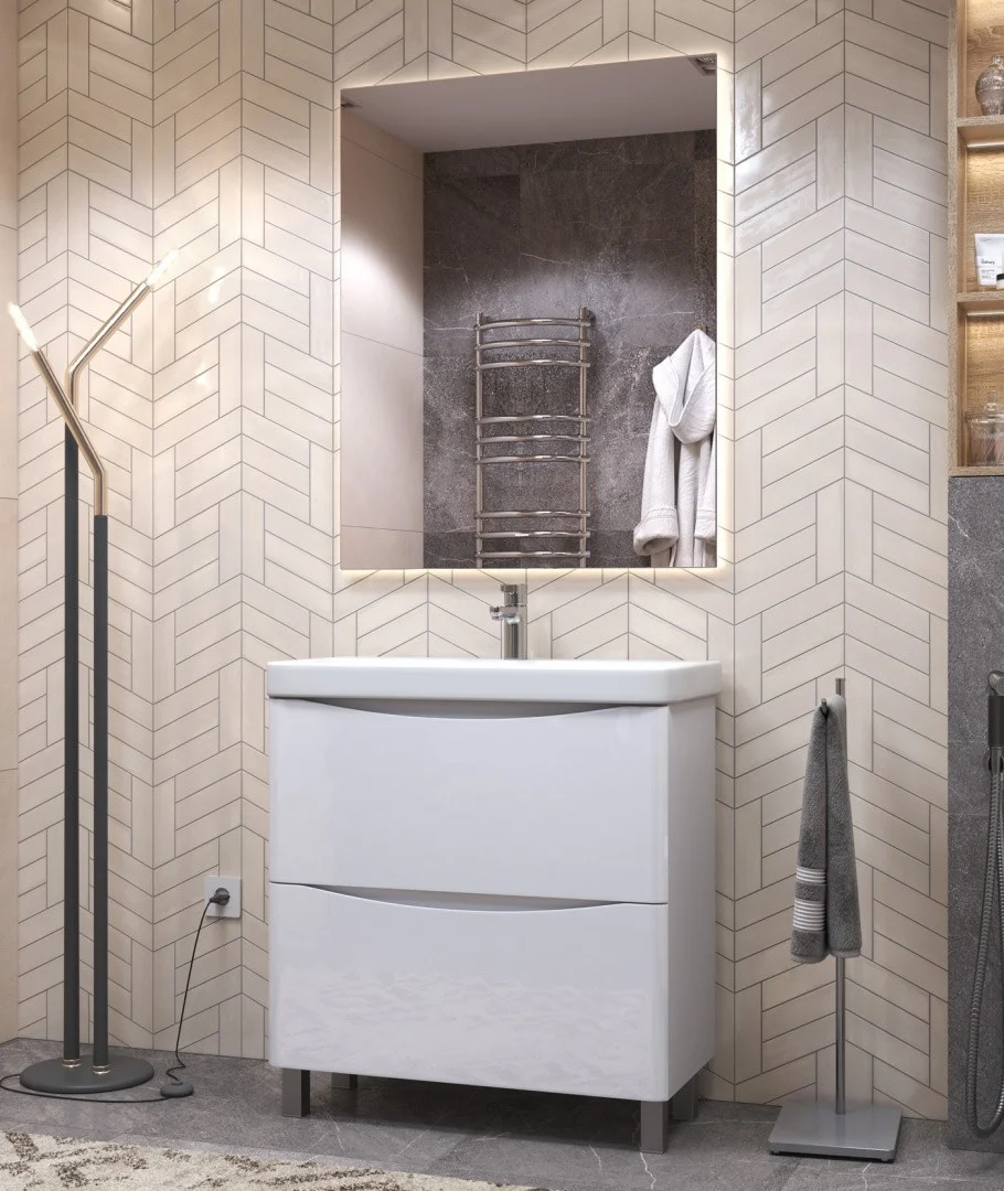 Приобрести vigo тумба с раковиной glem 80см, 2 ящика, напольная, белая tn.gle.9595.80.2y