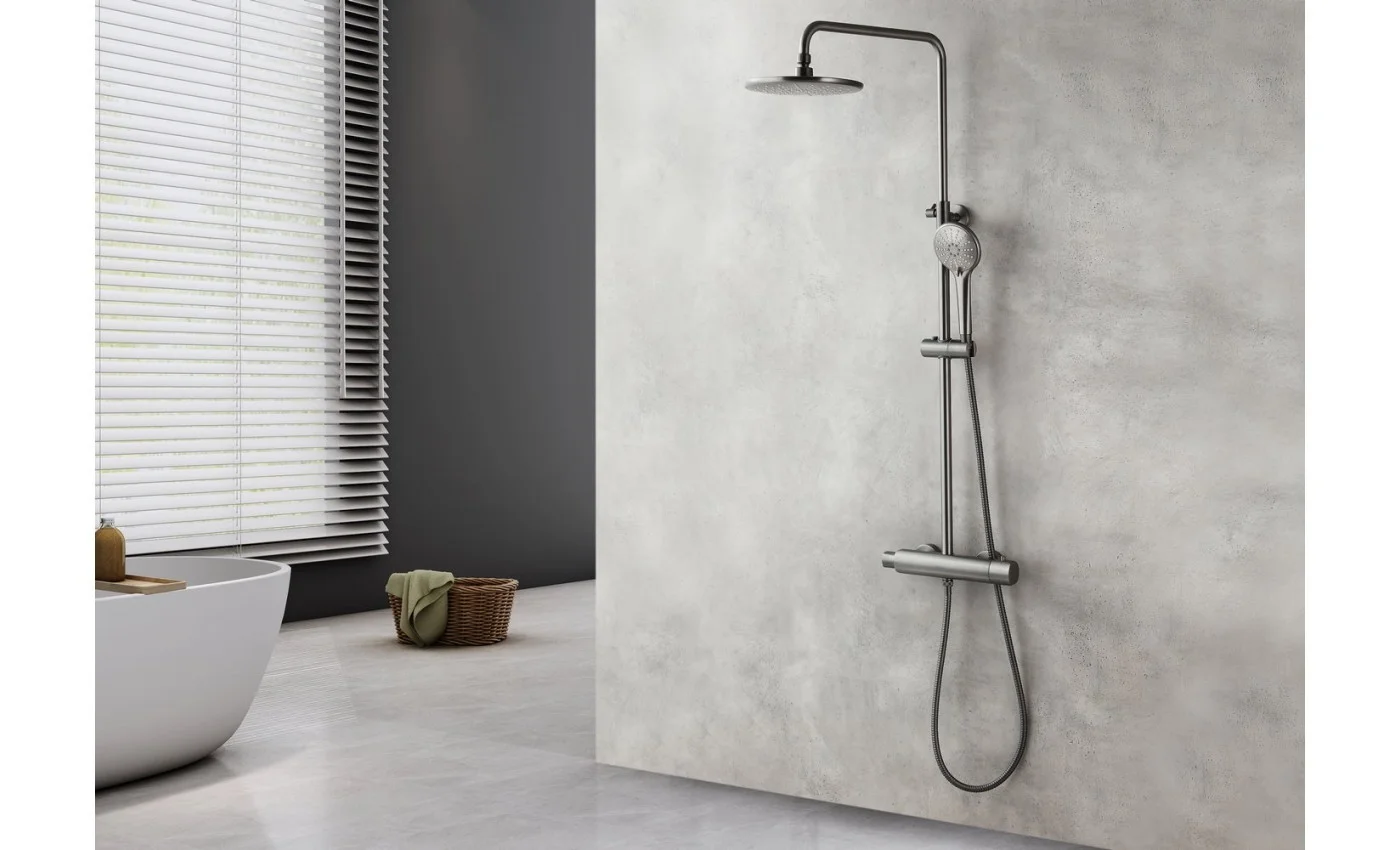 Приобрести lemark душевая система bronx с термостатом, графит lm3770gm