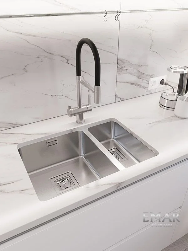 Приобрести oulin кухонная мойка 59х42 см, левостороняя, сатин oulin ol-0369l