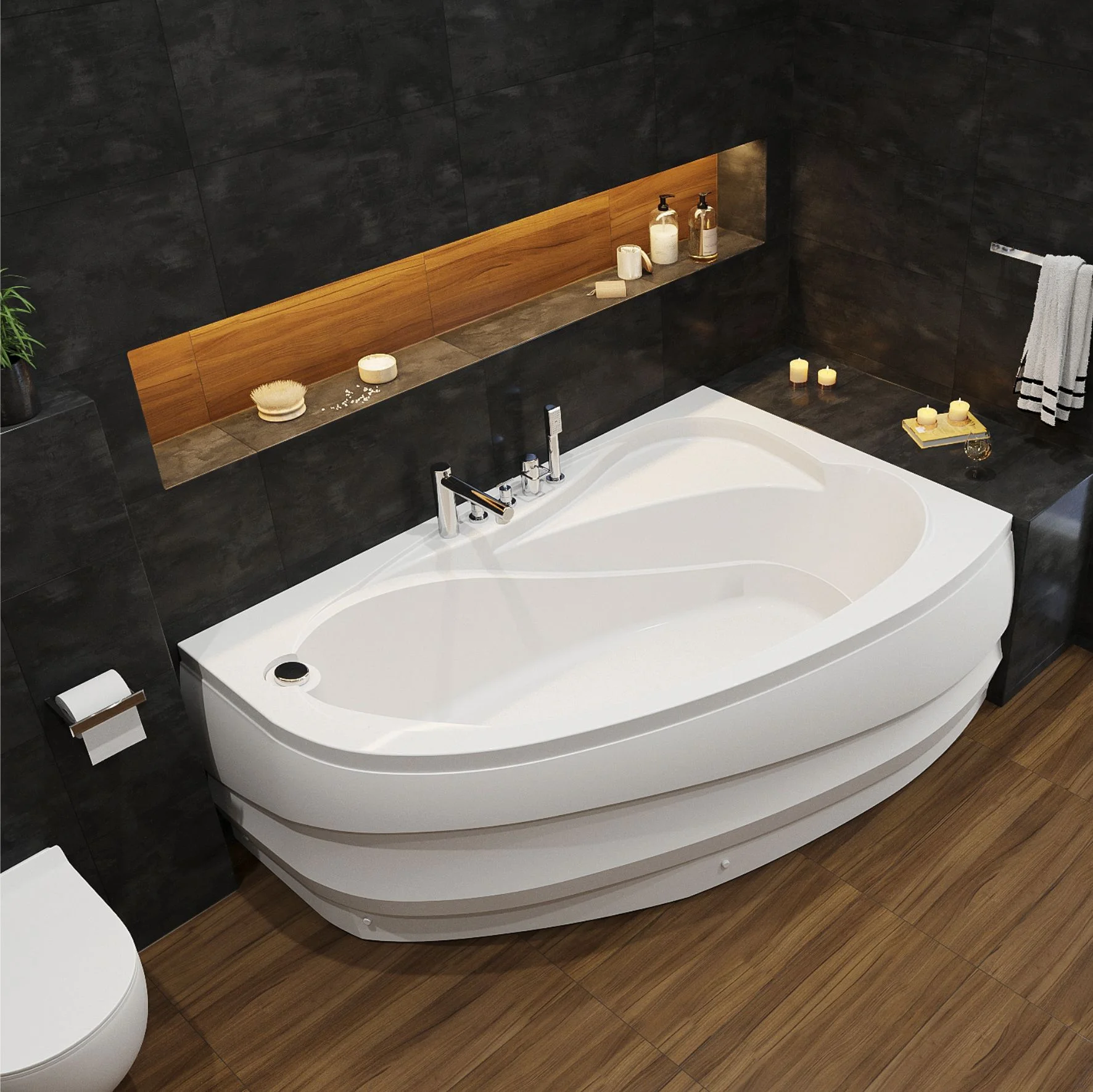 Приобрести mirsant ванна акриловая sole pandora 165*110 см, белая, правая ут000037787