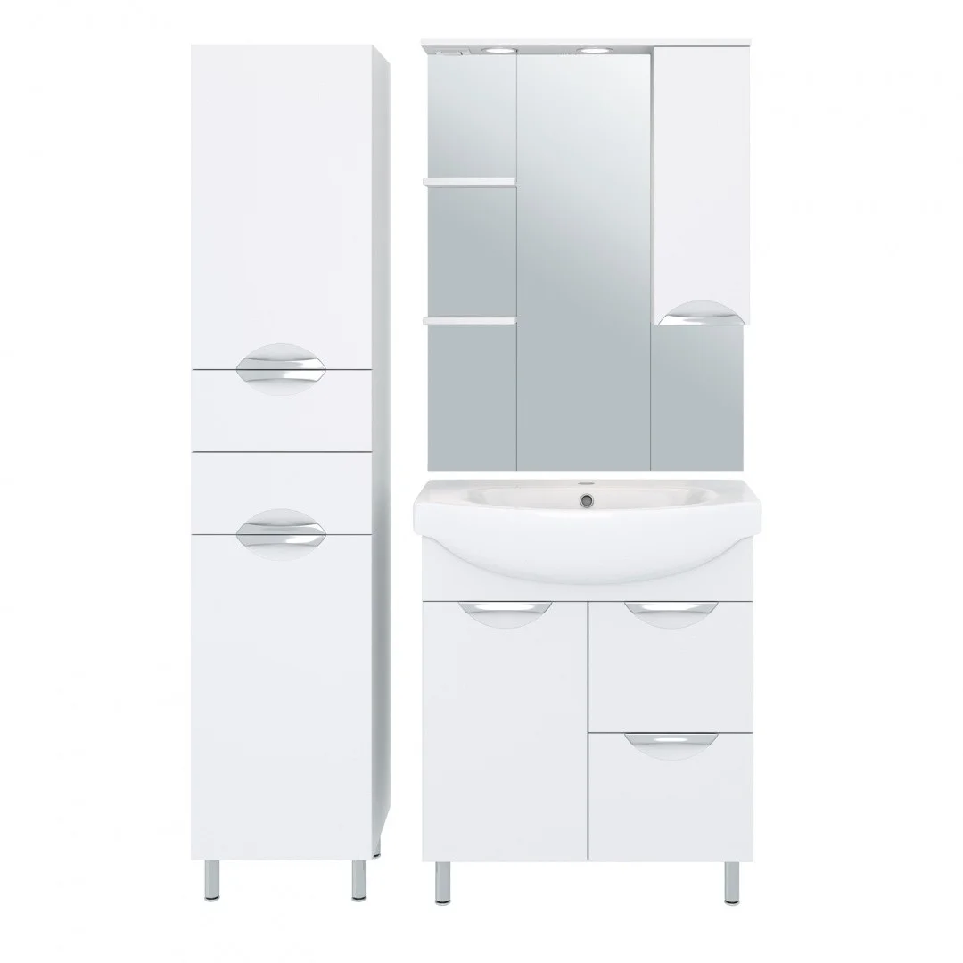 Приобрести aqua de marco зеркало-шкаф eleganse 75 см, правое, белый\хром 1075cele/r