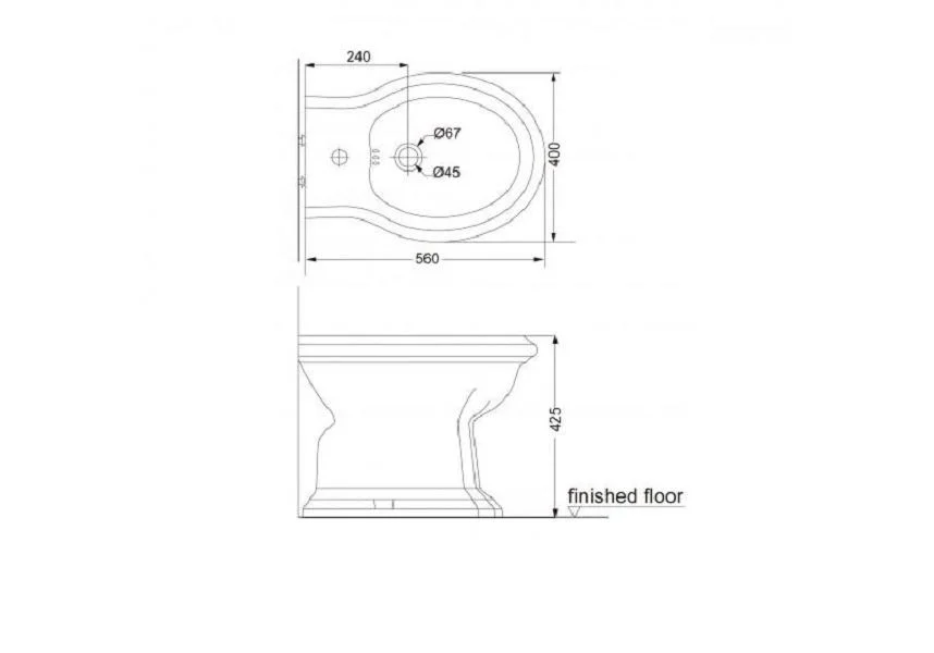 Приобрести биде напольное creo ceramique dijon, цвет белый di2000