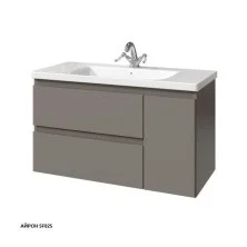 Caprigo Тумба с раковиной подвесная Forte 100 см, правосторонняя, темно бежевая 36115R-SF025