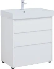 Aquanet Тумба с раковиной Nova Lite 75 см, белая глянец (3 ящика)