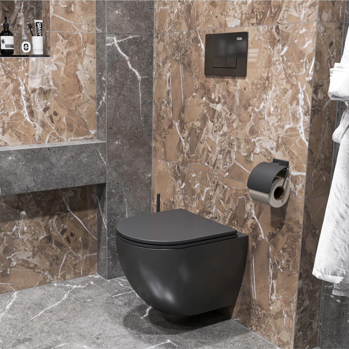 Приобрести sole унитаз подвесной pandora 2 black, безободковый с сиденьем дюропласт, микролифт ут000063637