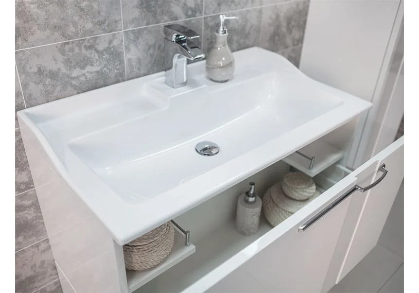 Приобрести раковина акватон фабиа 800 мм, материал литьевой мрамор, цвет белый