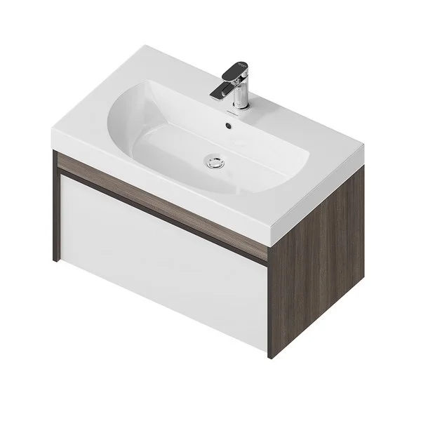 Приобрести kerama marazzi тумба подвесная с раковиной modula 80 см, арабика/белый mo.80.1+1\ar