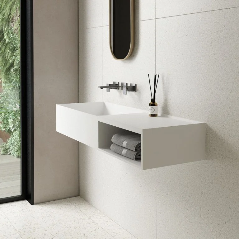 Приобрести vincea раковина подвесная solid surface 80х40 см, белая матовая vwb-6s180mw