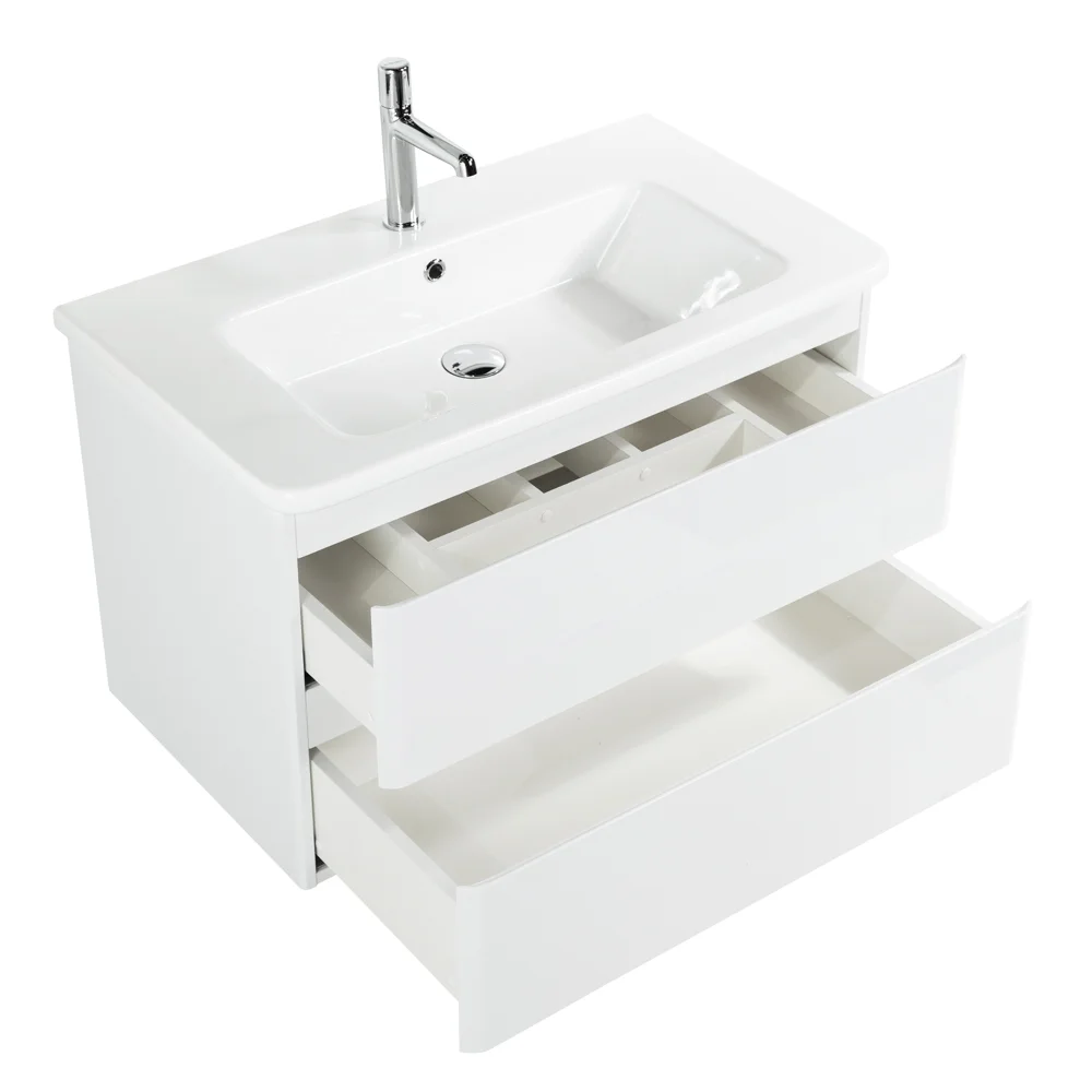 Приобрести belbagno тумба с раковиной albano-cer 80 см, подвесная bianco lucido, белая раковина