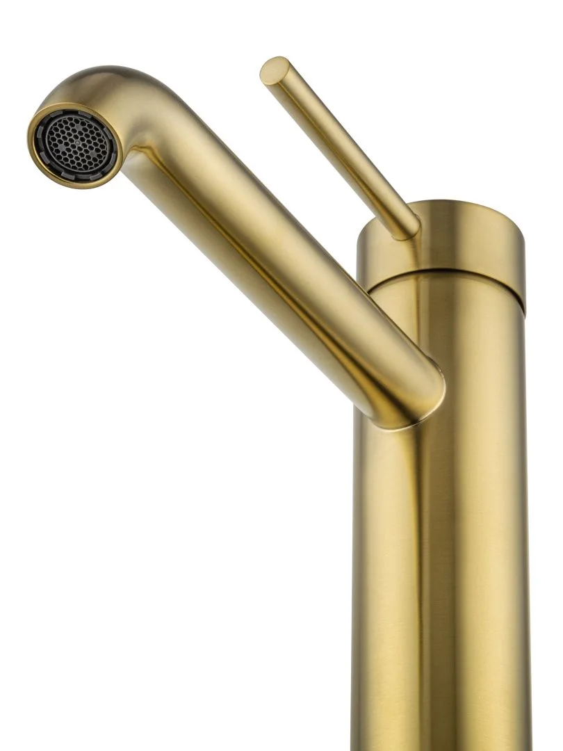 Приобрести смеситель для раковины высокий wonzon & woghand stick, брашированное золото (ww-88239017-bg)