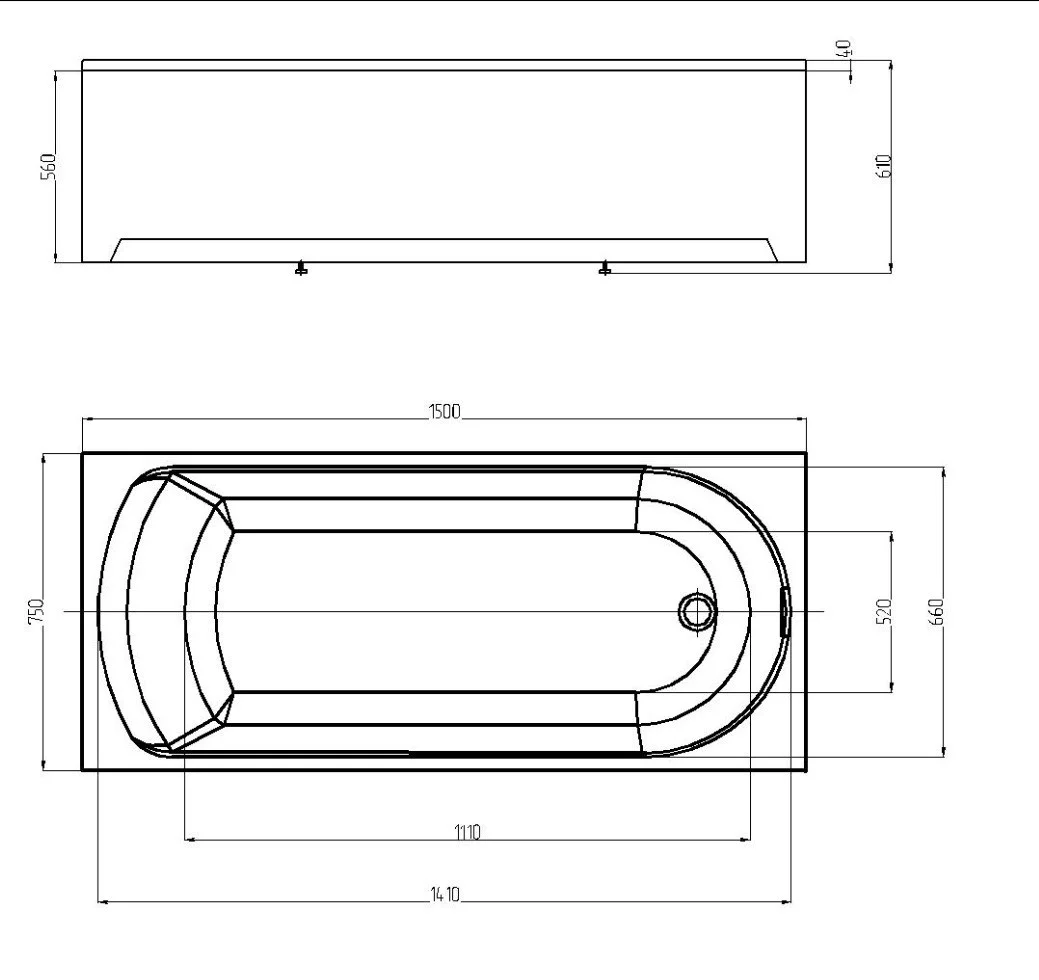 Приобрести ванна акриловая azario adelina 150x75 см, прямоугольная av.0010150