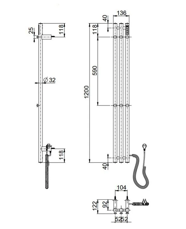 Приобрести полотенцесушитель электрический wonzon & woghand kassel, брашированный никель (ww-al72312-bn)