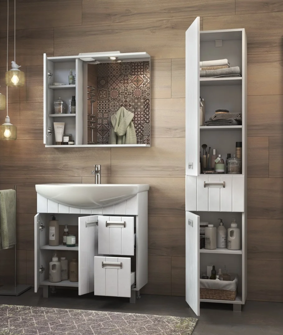 Приобрести vigo зеркало-шкаф diana 80 см, со спотом, левое, белое z.dia.80.l.el