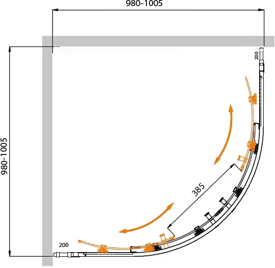 Приобрести cezares душевое ограждение molveno 100х100 см, хром molveno-r-22-80+20-c-cr-iv