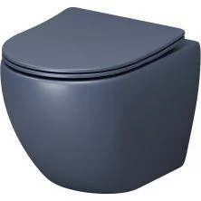 Grossman Унитаз подвесной Color с крышкой дюропласт, микролифт, синий матовый GR-4455BLMS